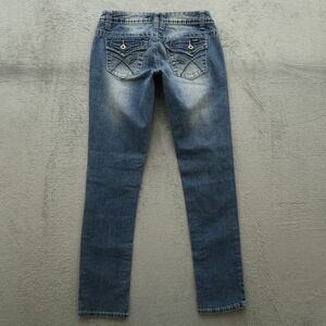 Angels Jeans Junior's Size 7 Blue Low-Rise Skinny Denim 29.5" Inseam Distressed